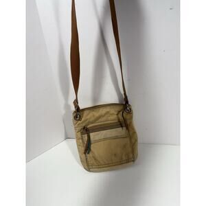 FOSSIL Corduroy Brown‎ Crossbody Adjustable Strap FLOWER POWER Bag READ Descr
